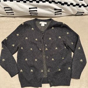 Crewcuts Girls Grey Cardigan sweater with gold stars